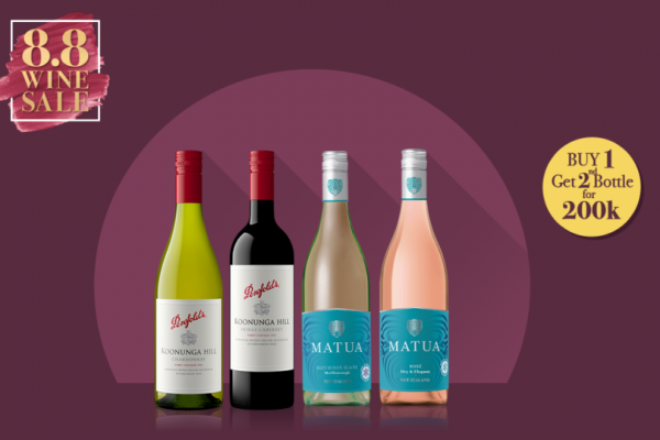 Try out these wine pairings with local food and save up to IDR50,000 on selected bottles at the 8.8 Wine Sale